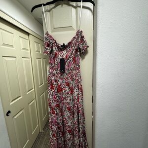 Lulu's Floral Off-Shoulder Maxi Dress